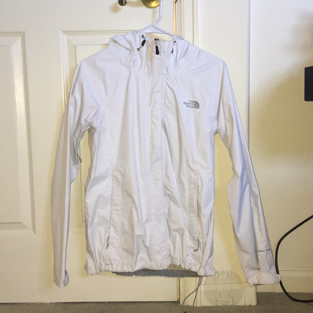 White North face windbreaker